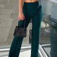 Slim bell bottoms trousers in green