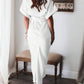 Button down belted shirt dress in white