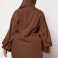 Plus lantern sleeve shirt in brown