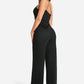 Lace asymmetric jumpsuit in black