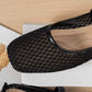 Lace mesh hollow flat shoe in balck