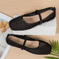 Lace mesh hollow flat shoe in balck