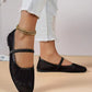 Lace mesh hollow flat shoe in balck