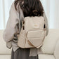 Large capacity shoulder bag in beige