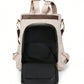 Large capacity shoulder bag in beige