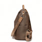 Large capacity shoulder bag in brown