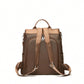 Large capacity shoulder bag in brown