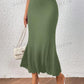 Lettuce mermaid hem skirt in green