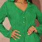 Lettuce trim long sleeve button front top