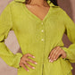 Lettuce trim button front top & pant in lime green
