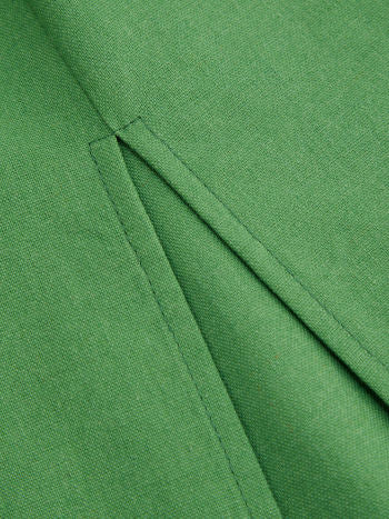 Linen-blend mid rise solid belted split maxi skirt in green