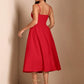 Long puff tulle dress in red