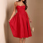 Long puff tulle dress in red