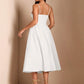 Long puff tulle dress in white