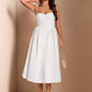 Long puff tulle dress in white