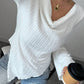 Long sleeve brushed ribbed t-shirt in white