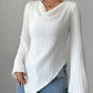 Long sleeve brushed ribbed t-shirt in white