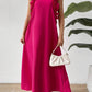 Loose fit ruffle trim maxi dress in pink