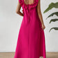Loose fit ruffle trim maxi dress in pink
