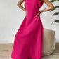 Loose fit ruffle trim maxi dress in pink