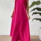 Loose fit ruffle trim maxi dress in pink