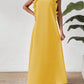 Loose fit ruffle trim maxi dress in yellow