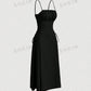 MOD Solid ruched bust knot side cami in black