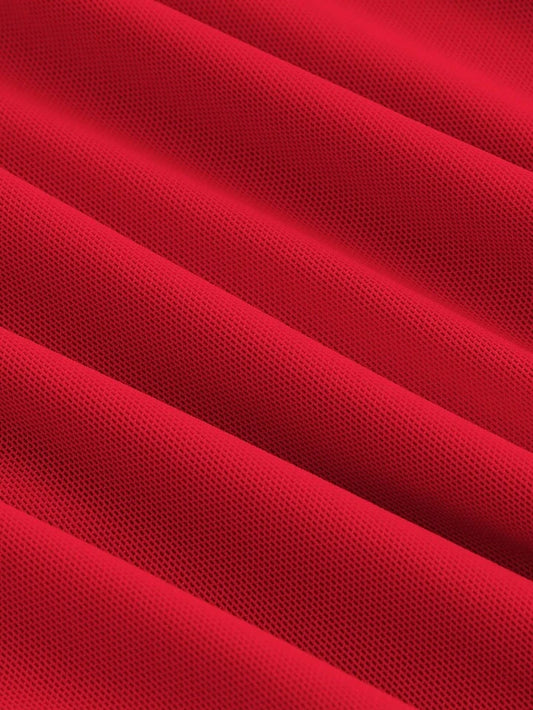 MOD asymmetrical neck dress in red