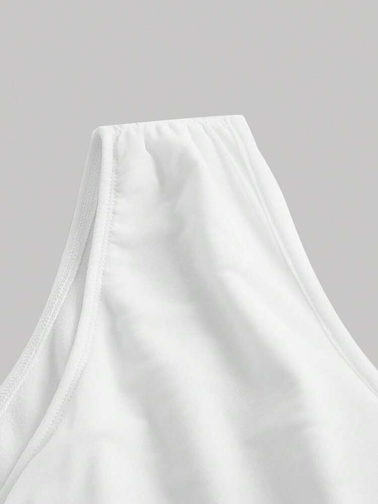 MOD asymmetrical neck dress in white