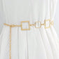 Metal square waist chain belt in gold