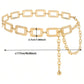 Metal square waist chain belt in gold