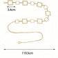 Metal square waist chain belt in silver