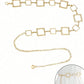 Metal square waist chain belt in silver