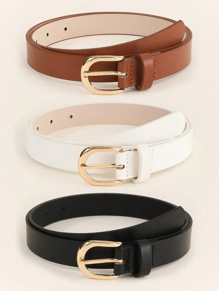 Minimalist square buckle belt in black