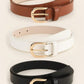 Minimalist square buckle belt in brown