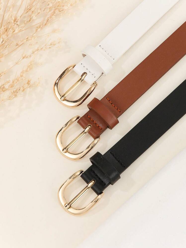Minimalist square buckle belt in black