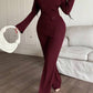 Oblique shoulder top & pant 2 piece in burgundy