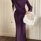 Oblique shoulder top & pant 2 piece in purple