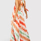 Ombre halterneck extreme wide leg jumpsuit in multi