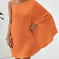 One shoulder batwing sleeve dress in orange