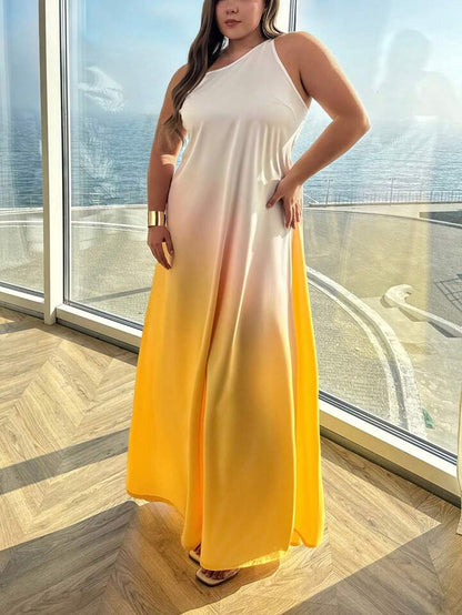 One shoulder knot design maxi dress in yellow