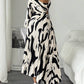 One shoulder ruffle hem drawstring printed dress in multi