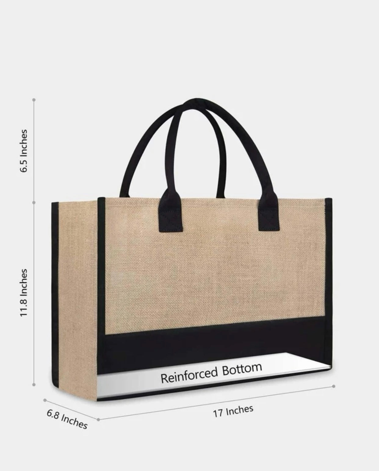 Initial canvas tote bag