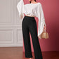 Pleated panel straight leg trousers