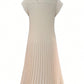 Pleated loose maxi dress in nude