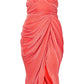 Plisse underwired drape midaxi dress in pink