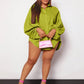 Plus lantern sleeve shirt in green