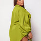 Plus lantern sleeve shirt in green