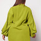 Plus lantern sleeve shirt in green