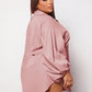 Plus lantern sleeve shirt in pink